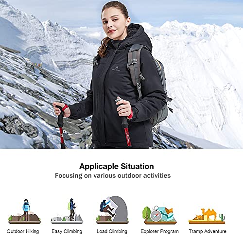 CAMEL CROWN Women's Waterproof Ski Jacket Winter Coat Windbreaker Fleece Inner Snow Hiking Outdoor