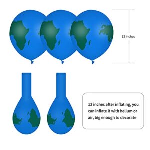 30 Pcs Earth Balloons World Map Balloons 12 Inches Globe Balloon for Birthday Space Theme Party Earth Day Decorations Gift Teaching Supplies