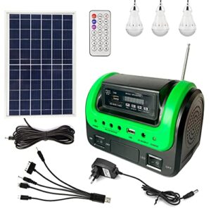 Solar Generator - Portable with Panel, Solar Power Generators Station Flashlight, Emergency Powered for Home Use Camping Hunting Emergency(Green)