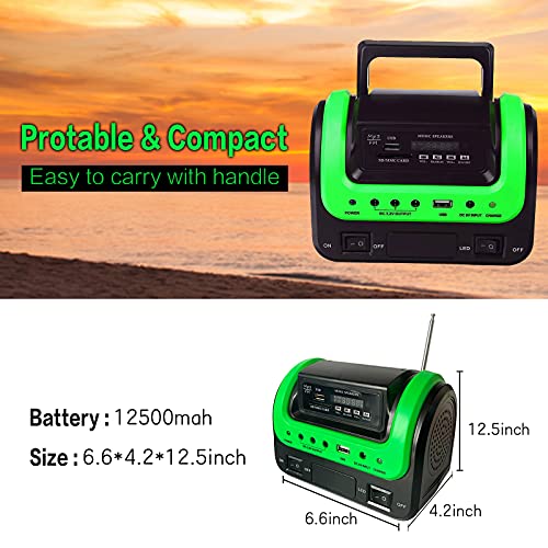 Solar Generator - Portable with Panel, Solar Power Generators Station Flashlight, Emergency Powered for Home Use Camping Hunting Emergency(Green)