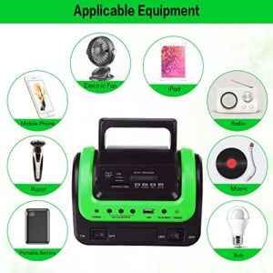 Solar Generator - Portable with Panel, Solar Power Generators Station Flashlight, Emergency Powered for Home Use Camping Hunting Emergency(Green)