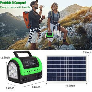 Solar Generator - Portable with Panel, Solar Power Generators Station Flashlight, Emergency Powered for Home Use Camping Hunting Emergency(Green)