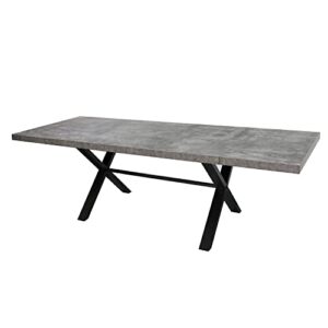 acanva expandable dining table for 6-8 seat, modern rectangle design with extension leaf for kitchen restaurant, thicker top and carbon steel pedestal, 74.9''(+40)wx37''dx30''h, dark grey