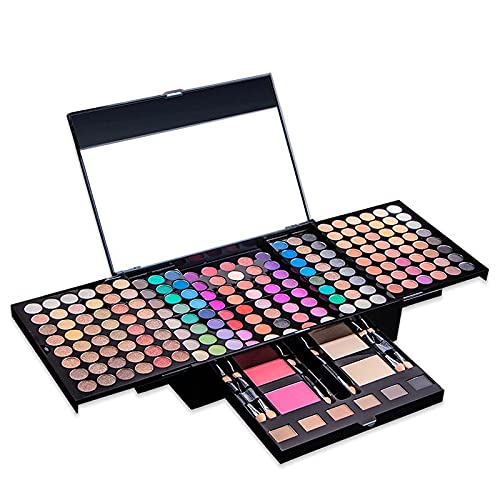 Beginner Makeup Kit For Teens Make up Kits For Girls 194 Color Makeup Palette Eyeshadow Pallet Blusher Eyebrow Face Concealer Powder Mirror with 20 Brush Makeup Set For Women Gift