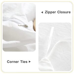 ETDIFFE White Duvet Cover King Size, 3 Piece Cute Boho Farmhouse Microfiber Bedding Comforter Cover Set with Pom Fringes, Soft and Lightweight