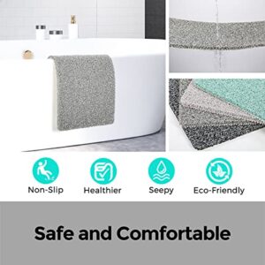 Rzoysia 0.6" Thick No Suction Cups Non Slip Shower Mat, 16"x27.5", Two Colors Design Anti-Dirty Bathtub PVC Loofah Massage Foot Mat for Bathroom, Quick Drying, Anti-Fatigue