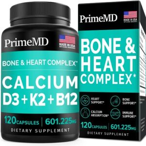 4-in-1 Calcium Supplements for Women & Men - Calcium 600mg with Vitamin D3 K2 B12 - Vitamin D3 K2 5000 IU Supplement for Heart, Bone & Immune Support - Gluten-Free, Non-GMO, Vegan Friendly (120 count)