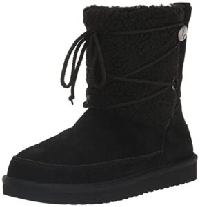 koolaburra by ugg women's michon short fashion boot, black, 9