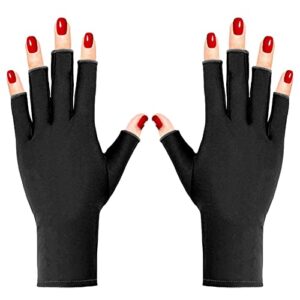 pimoys anti uv gloves for nail lamp light upf50+ manicure gloves uv protection gloves fingerless uv light gloves for gel nail lamp hand uv protection gloves