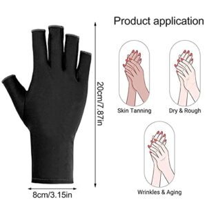 Pimoys Anti UV Gloves for Nail Lamp Light UPF50+ Manicure Gloves UV Protection Gloves Fingerless UV Light Gloves for Gel Nail Lamp Hand UV Protection Gloves