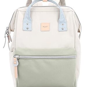 himawari Laptop Backpack for Women&Men Travel Backpack With USB Charging Port Large Business Bag Water Resistant College Bag Computer Bag Doctor Bag (1881-Beige/green, Regular)