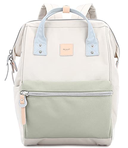 himawari Laptop Backpack for Women&Men Travel Backpack With USB Charging Port Large Business Bag Water Resistant College Bag Computer Bag Doctor Bag (1881-Beige/green, Regular)