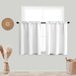koufall cafe curtains white blackout 24 inch length for bedroom small window tier curtains for kitchen short rv campers