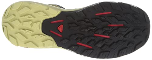 Salomon Men's OUTPULSE Hiking Shoes for Men, Black/Leek Green/Poppy Red, 11