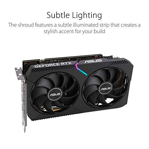 ASUS Dual NVIDIA GeForce RTX 3060 V2 OC Edition 12GB GDDR6 Gaming Graphics Card (PCIe 4.0, 12GB GDDR6 Memory, HDMI 2.1, DisplayPort 1.4a, 2-Slot, Axial-tech Fan Design, 0dB Technology)