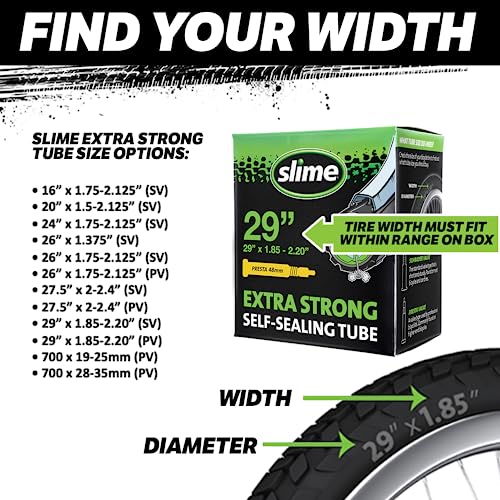 Slime 30075 Bike Inner Tube Puncture Sealant, Extra Strong, Self Sealing, Prevent and Repair, Schrader Valve, 20" x1.50-2.125", Value 2-Pack