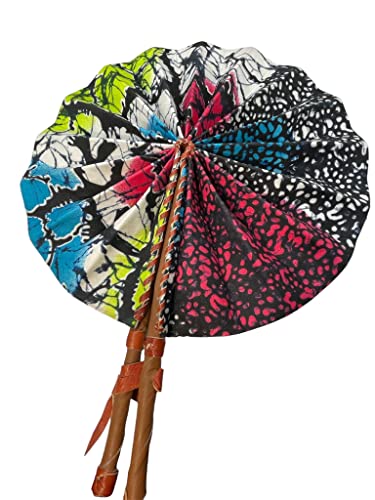 African Sougou African Fan/African Fabric Fan/Ankara Fan/Leather Folding Fan selective collection (Saturday)