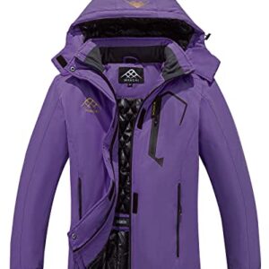 INVACHI Ladies Ski Jackets Waterproof Windproof Winter Coat With Detachable Hood