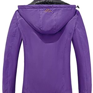 INVACHI Ladies Ski Jackets Waterproof Windproof Winter Coat With Detachable Hood