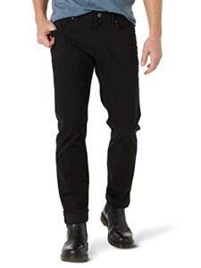 lee men's extreme motion straight fit 5 pocket pant, union-all black, 36w x 30l