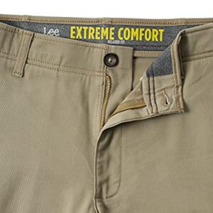 Lee Men's Performance Series Extreme Comfort Canvas Relaxed Fit Cargo Pant, British Khaki, 32W x 32L