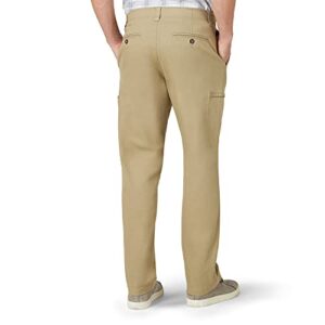 Lee Men's Performance Series Extreme Comfort Canvas Relaxed Fit Cargo Pant, British Khaki, 32W x 32L