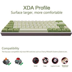 Matcha keycaps PBT 124 Keys XDA Profile Dye Sublimation ANSI Layout Set Japanese keycaps for Gateron Kailh Cherry MX Switches Mechanical Gaming Keyboards