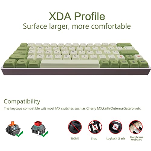 Matcha keycaps PBT 124 Keys XDA Profile Dye Sublimation ANSI Layout Set Japanese keycaps for Gateron Kailh Cherry MX Switches Mechanical Gaming Keyboards