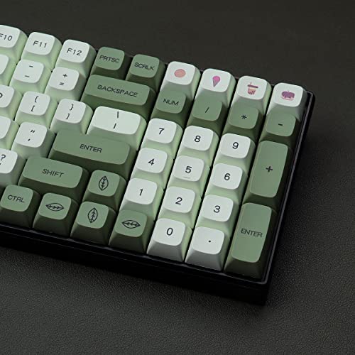 Matcha Keycaps Set 124 Keys PBT XDA Profile Keycaps Dye Sublimation Fit for 61/64/87/104/108 Cherry Mx Switches Mechanical Keyboard