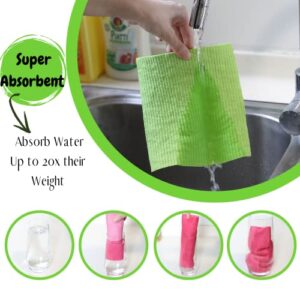 Mr. Pen- Dish Cloths, 6 pcs, Reusable Paper Towels, Absorbent Kitchen Towels, Dishcloths for Kitchen, Cellulose Sponge Cloths, Dish Drying Towels, Kitchen Cleaning Cloths, Sponge Cloth, Dish Rag.