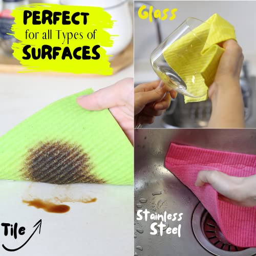 Mr. Pen- Dish Cloths, 6 pcs, Reusable Paper Towels, Absorbent Kitchen Towels, Dishcloths for Kitchen, Cellulose Sponge Cloths, Dish Drying Towels, Kitchen Cleaning Cloths, Sponge Cloth, Dish Rag.