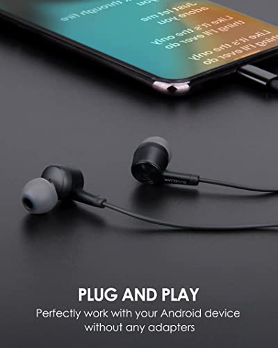 PALOVUE USB Type C Headphones in Ear Earphones Earbuds with Mic and Volume Control Compatible for Google Pixel Samsung Oneplus Huawei Sony MacBook SoundFlow