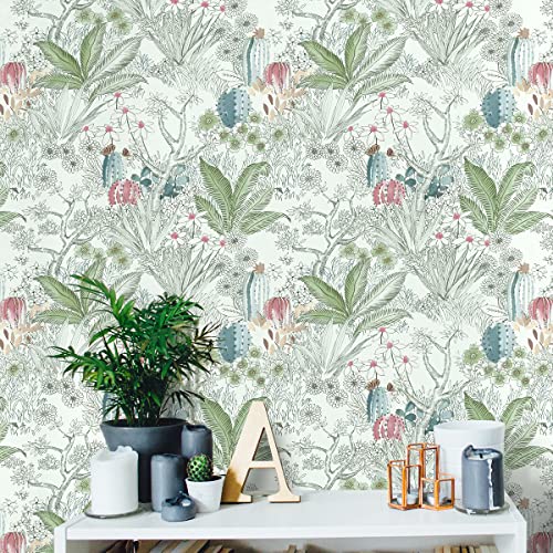 Wudnaye Floral Wallpaper Peel and Stick Wallpaper Floral Contact Paper 17.7 inch × 118.1 inch Vintage Flower Wallpaper Self Adhesive Removable Wallpaper Peel and Stick Floral Wall Paper for Bathroom