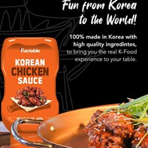 FUNTABLE KOREAN CHICKEN SAUCE - Sticky and Tangy Dipping Sauce for Authentic Korean Style Fried Chicken (14.1 OZ, Pack of 1)