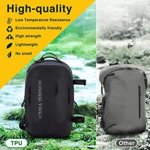 KINGS TREK Dry Bag, TPU Waterproof Backpack with Airtight Zipper, 20L Floating Waterproof Pack with Phone Case (Black, 20L)