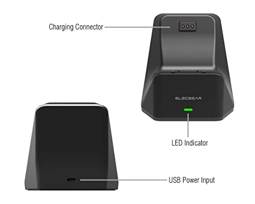 ElecGear Xbox Solo Charging Dock with 1200mAh Rechargeable Battery, Wall Mount and Desktop Dual Purposes USB Charger Stand Docking Station for Xbox Series X|S, Xbox One, S, X Wireless Controller