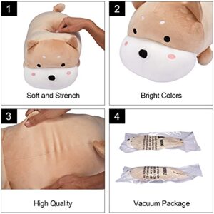 Z ZBWKBR Dog Stuffed Animal Dog Plush Pillow,Soft Cute Shiba Inu Plush Soft Plush Toy Gift for Kids Birthday Home Decor Hugging Sleeping Comfort Cushion 12'' (Yellow, Small)