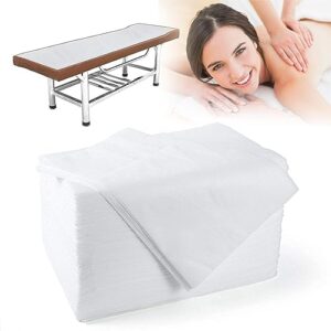 60pcs disposable bed sheets non-woven fabric massage bed cover breathable disposable massage table sheets 31.5"x 75" for spa, massage,beauty salon, hotels