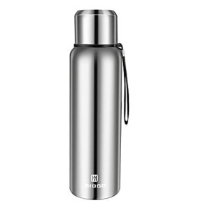 insulated vacuum thermo bottle 1000ml/33oz with cup stainless steel coffee bottles for hot and cold drink water flask.(silver,1000ml)