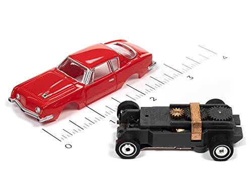 Auto World Thunderjet R34 1963 Studebaker Avanti (Red) HO Scale Slot Car