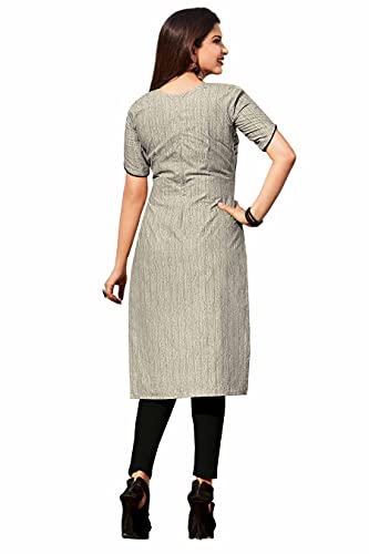 Miraan Women's Cotton Printed Readymade Kurti Small Grey