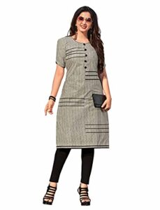 miraan women's cotton printed readymade kurti small grey