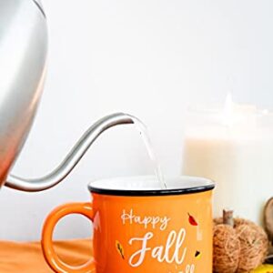 Pearhead Happy Fall Y'all Mug, Autumn Coffee Mug, Home Dećor Accessories, Orange, 15oz, Fall Kitchen Decorations, Holiday Tea or Coffee Mug