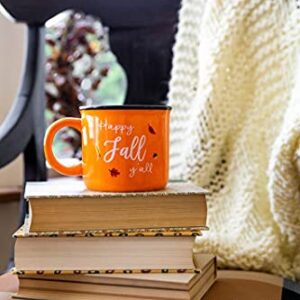 Pearhead Happy Fall Y'all Mug, Autumn Coffee Mug, Home Dećor Accessories, Orange, 15oz, Fall Kitchen Decorations, Holiday Tea or Coffee Mug