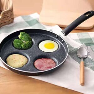 Lchkrep Four-cup egg pan, medical stone non-stick frying pan, Multi Egg Frying Pan, Compatible with all heat sources (3-inch eggs)