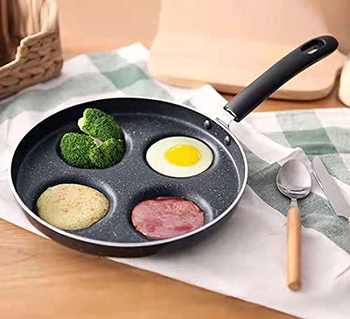 Lchkrep Four-cup egg pan, medical stone non-stick frying pan, Multi Egg Frying Pan, Compatible with all heat sources (3-inch eggs)