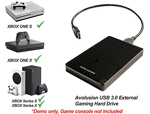 Avolusion HD250U3-Z1-PRO 1TB USB 3.0 Portable External Gaming Hard Drive (for Xbox One X, S & Series X|S - Pre-Formatted) - 2 Year Warranty