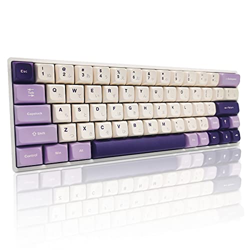 AHHC PBT Japanese Keycaps - Ocean Custom , 123 Keys XVX Profile Keycaps Full Set, for Cherry Gateron MX Switches Mechanical Keyboard (Purple)
