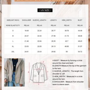 Dokotoo Womens Oversized Fashion Windbreaker Winter Autumn Full Zipper Front Drawstring Hooded Bomber Puffer Jacket Baggy Short Coats for Women Warm Comfy Soft Outerwear with Pockets Beige Medium