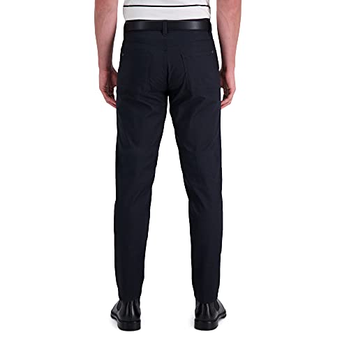 Kenneth Cole REACTION mens Techni-cole 5-pocket Stretch Dual Color Modern Fit Flex Waistband Flat Front Casual Pants, Black, 38W x 32L US